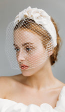 Annisa Triple Rosette With Veil In White