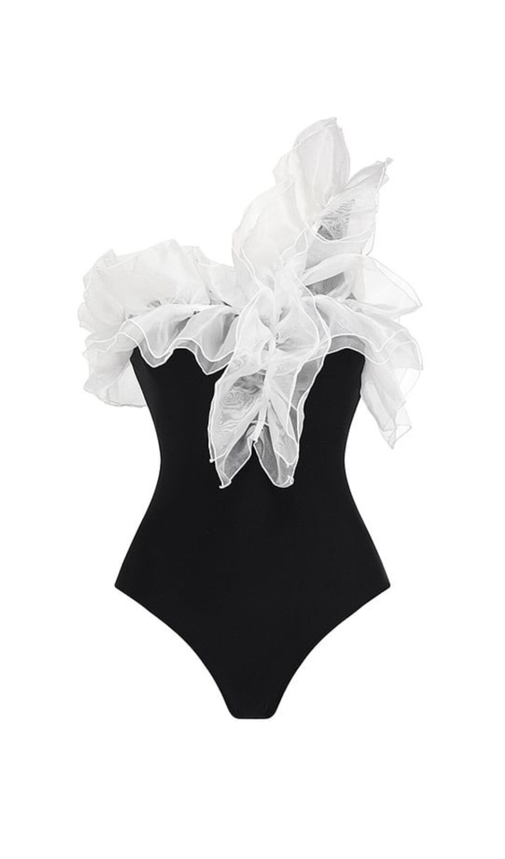 Shenali Ruffle Stitching One Piece Swimsuit