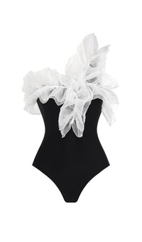 Shenali Ruffle Stitching One Piece Swimsuit