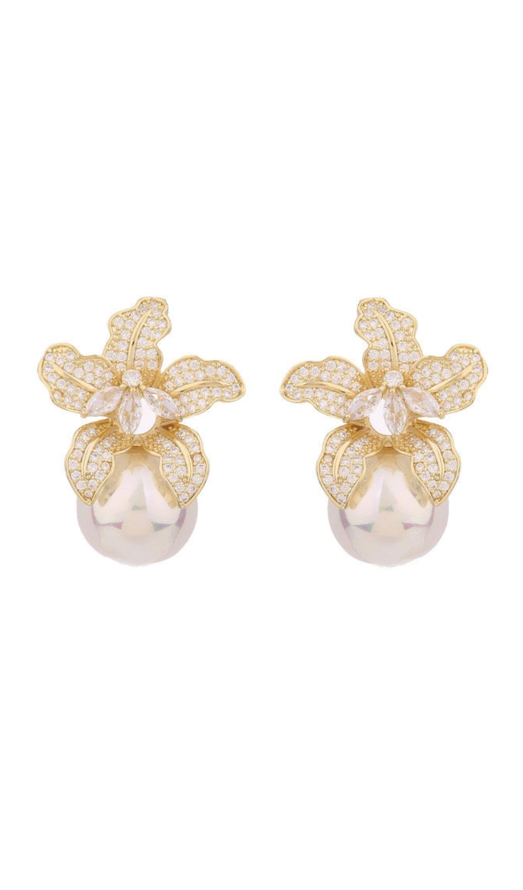 Amara Gold Pearl Earrings