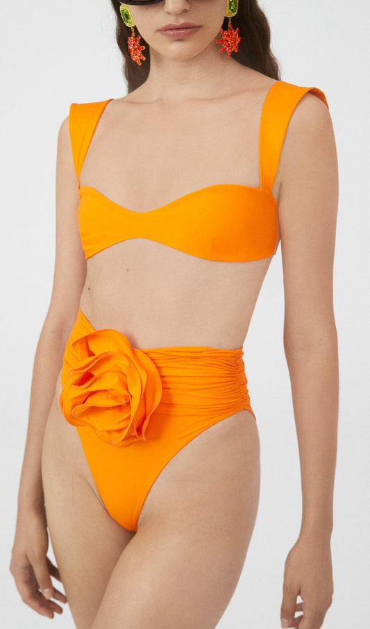 Bryony Rose Embellished Bikini Suit In Orange