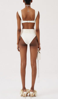 Bryony Rose Embellished Bikini Suit In Ivory