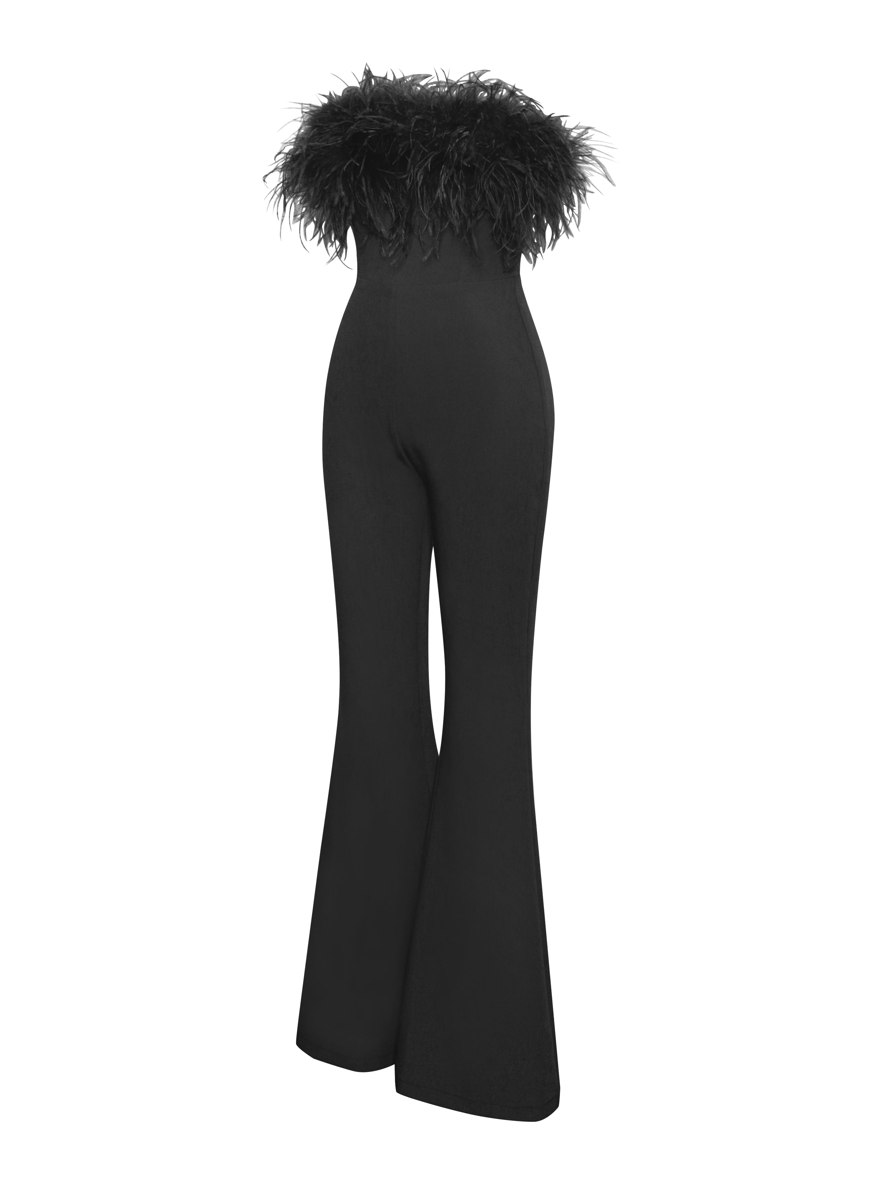 Antonia Bandeau Feather Bandage Jumpsuit