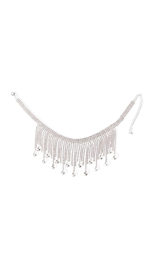 Lia Choker Diamante Tassel Necklace