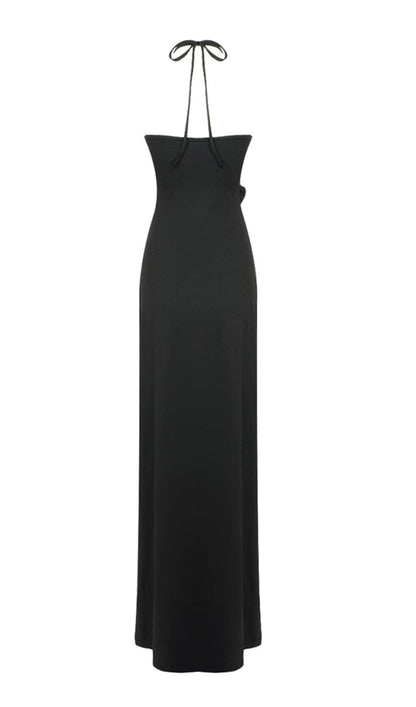 Mola Halterneck Cutout Maxi Dress In Black