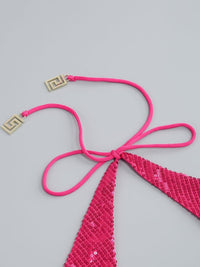 Clemma Sequin Cutout Suit In Pink