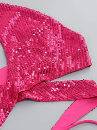 Clemma Sequin Cutout Suit In Pink