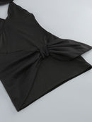 Hanne Crossover-Neck Mini Dress