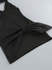 Hanne Crossover-Neck Mini Dress