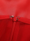 Evelyn Satin Lace Corset Maxi Dress In Red