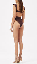 Bryony Rose Embellished Bikini Suit In Burgundy