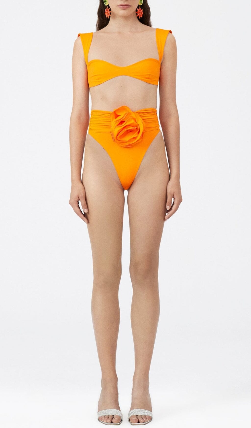 Bryony Rose Embellished Bikini Suit In Orange