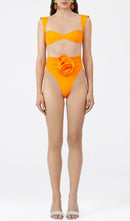 Bryony Rose Embellished Bikini Suit In Orange