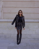 Kristin Leather Jacket Two Piece Set