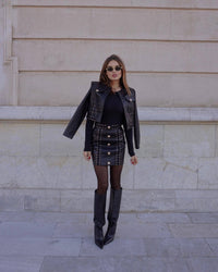 Kristin Leather Jacket Two Piece Set