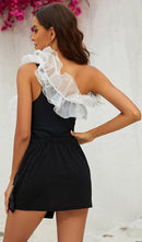 Shenali Ruffle Stitching One Piece Swimsuit