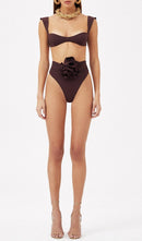 Bryony Rose Embellished Bikini Suit In Burgundy