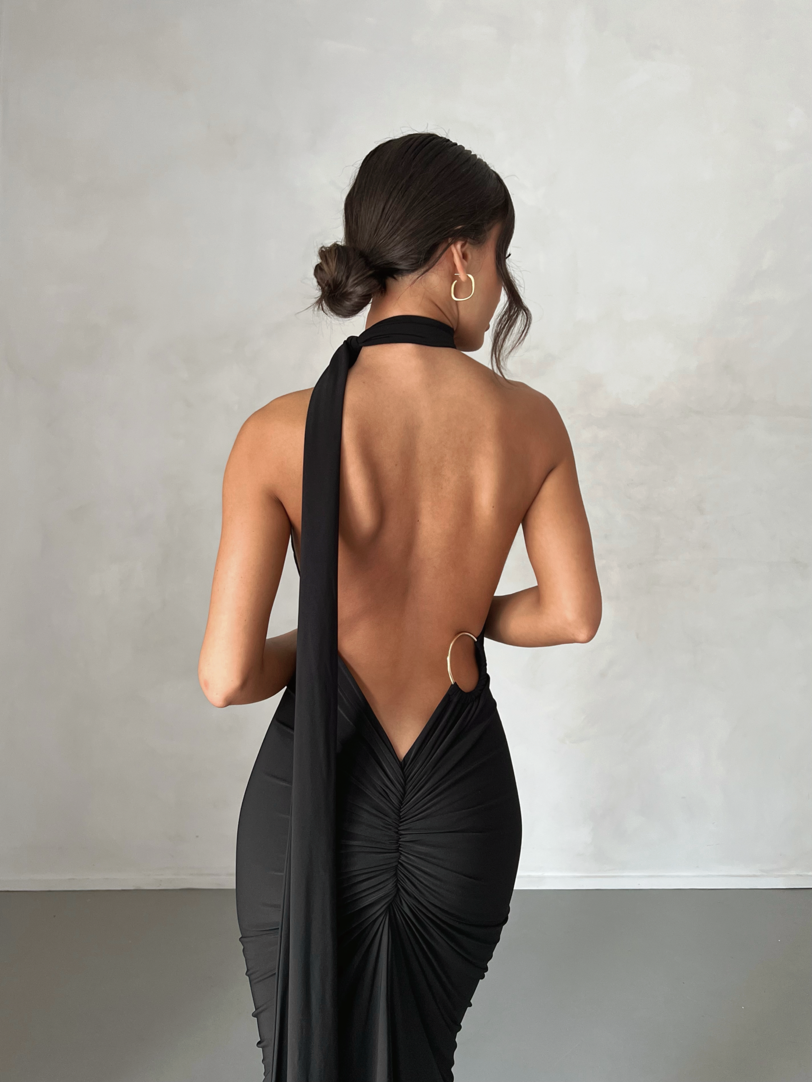 Garze Backless Maxi Dress In Black M Garze Backless Maxi Dress In Black M