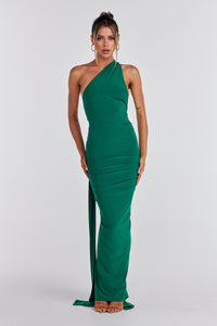 Garze Backless Maxi Dress In Emerald