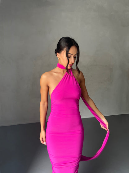 Garze Backless Maxi Dress In Pink