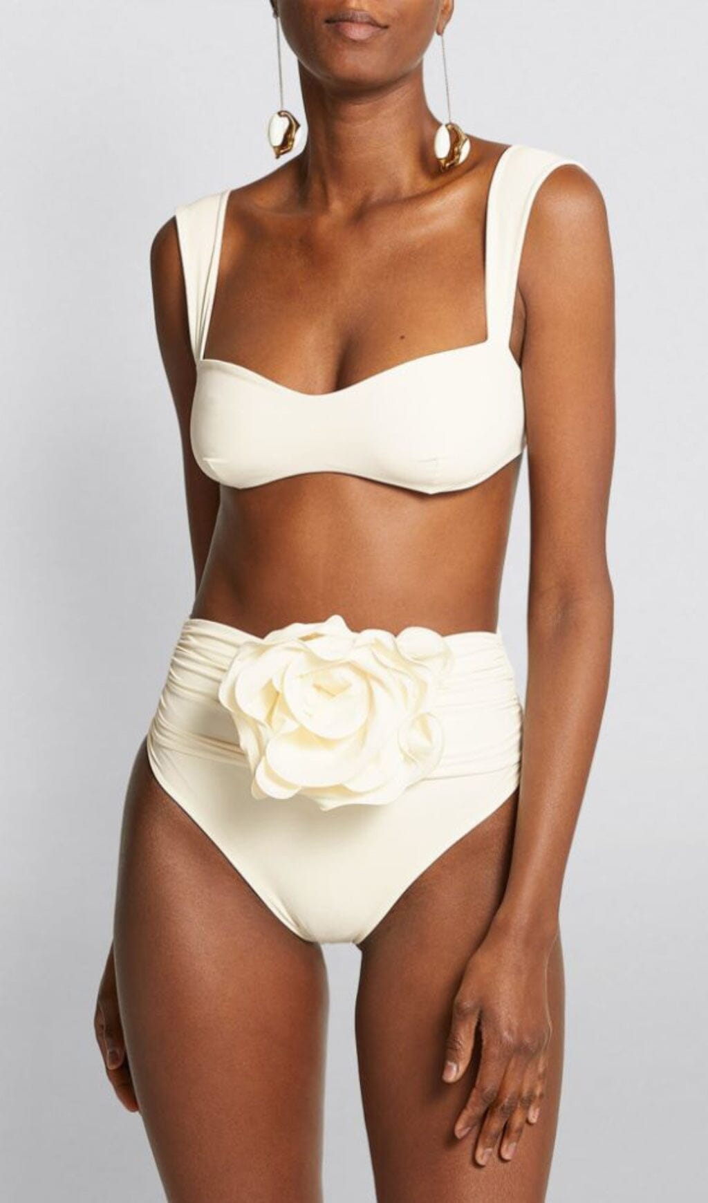 Bryony Rose Embellished Bikini Suit In Ivory