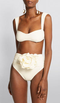 Bryony Rose Embellished Bikini Suit In Ivory