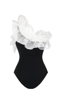 Shenali Ruffle Stitching One Piece Swimsuit