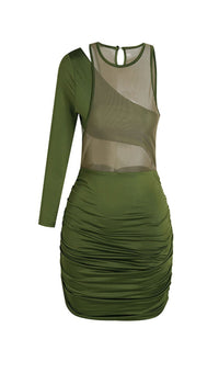 Gertie Mesh One-Shoulder Tiered Midi Dress