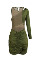 Gertie Mesh One-Shoulder Tiered Midi Dress