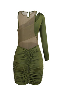 Gertie Mesh One-Shoulder Tiered Midi Dress