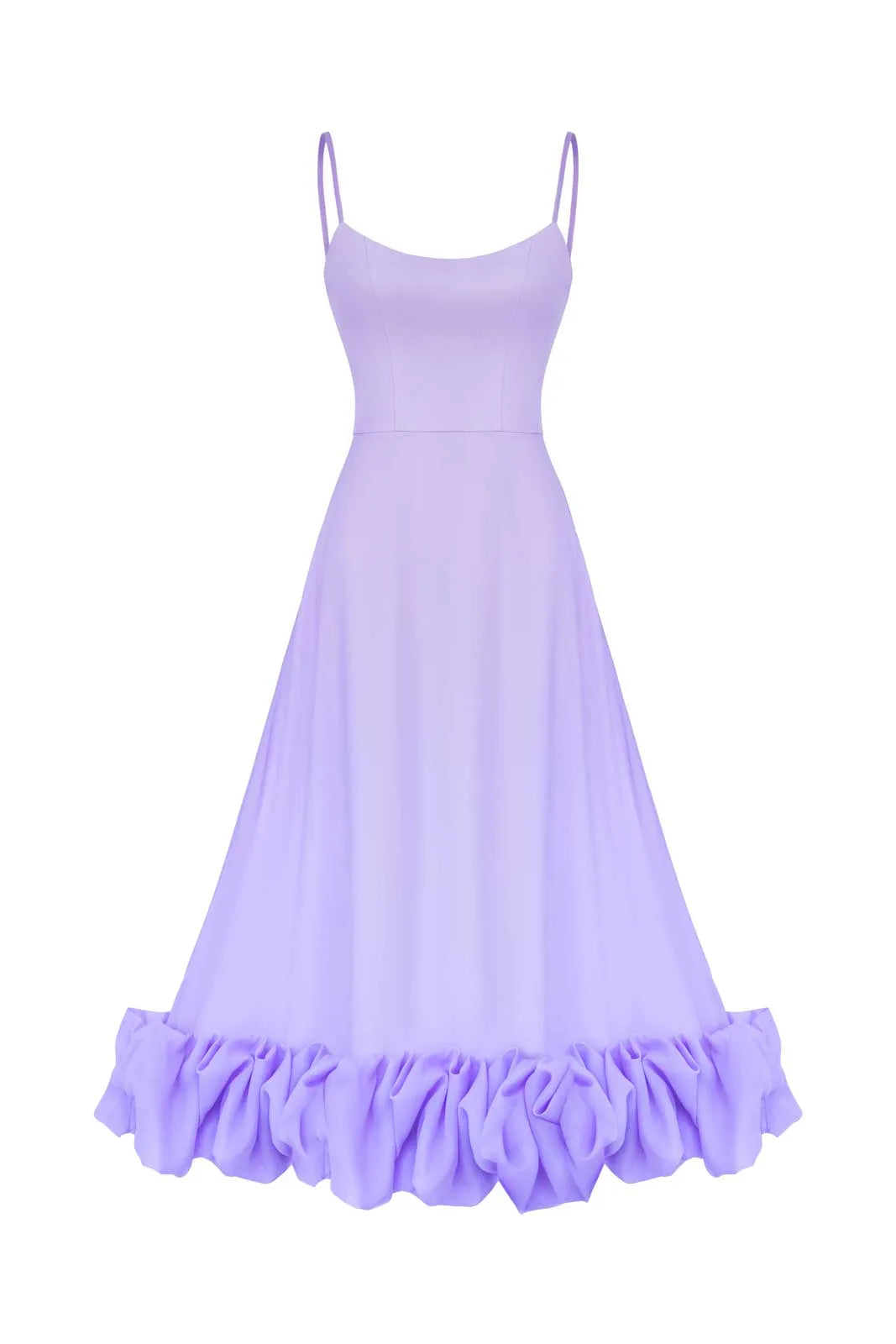 Maryam Flounce Bustier Midi Dress In Lavender