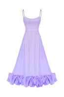 Maryam Flounce Bustier Midi Dress In Lavender