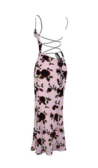 Cleon Backless Maxi Dress In Pink