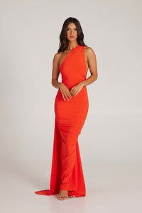 Garze Backless Maxi Dress In Tangerine