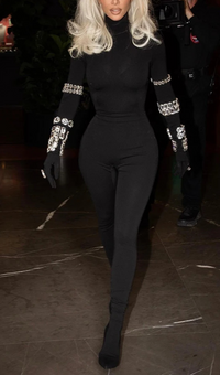 Tracie Crystal Embellished Turtleneck Jumpsuit