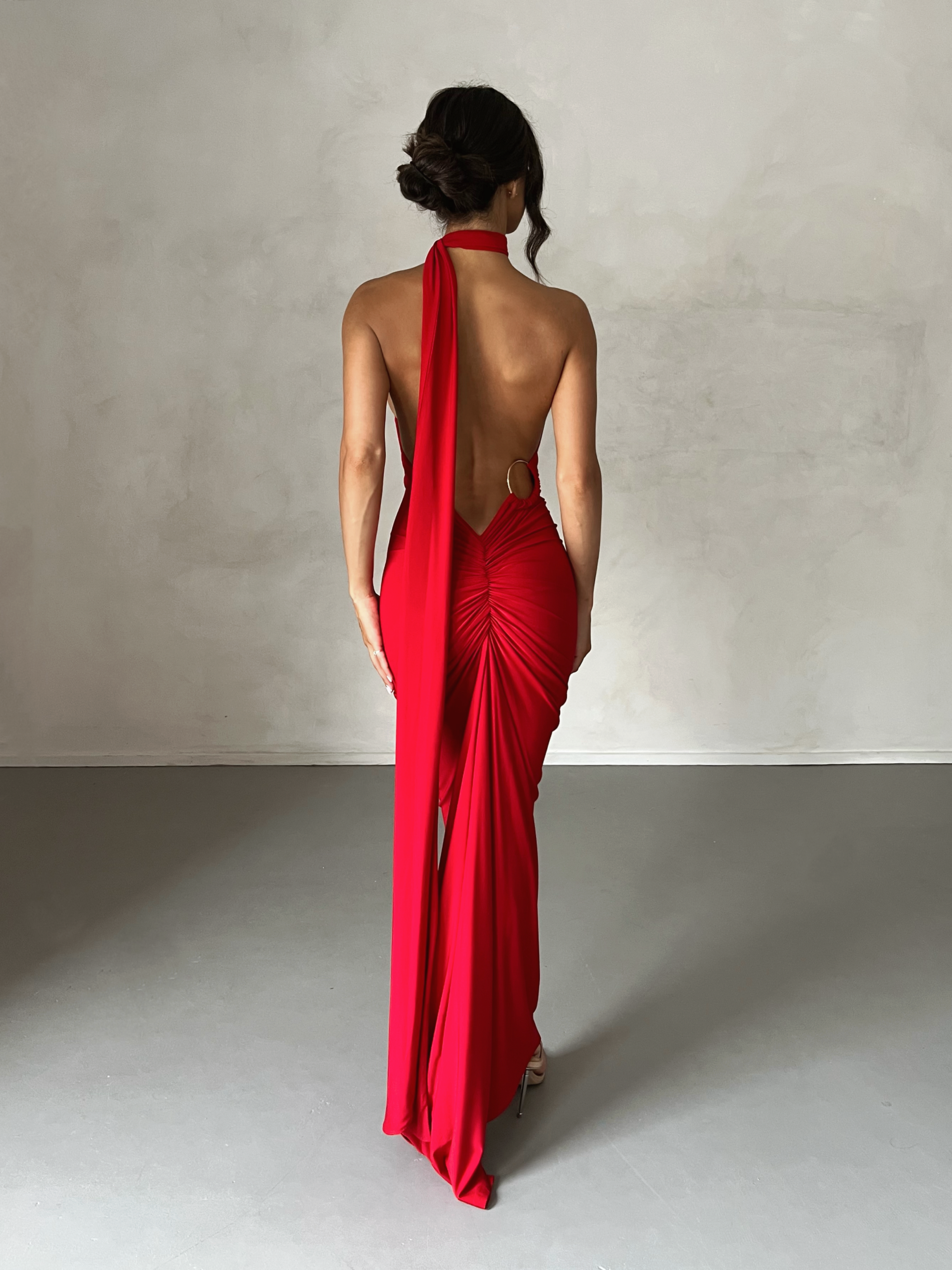 Garze Backless Maxi Dress In Red Night Novas Garze Backless Maxi Dress In Red Night Novas