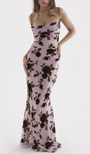 Cleon Backless Maxi Dress In Pink