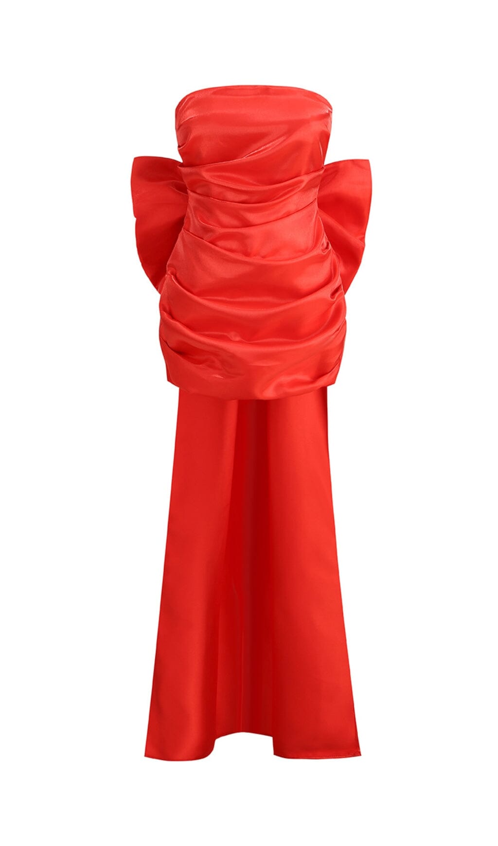 Kidia Strapless Bowknot Mini Dress In Red