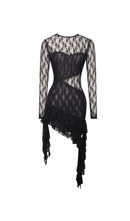 Ollie Backless Ruffle Lace Mini Dress