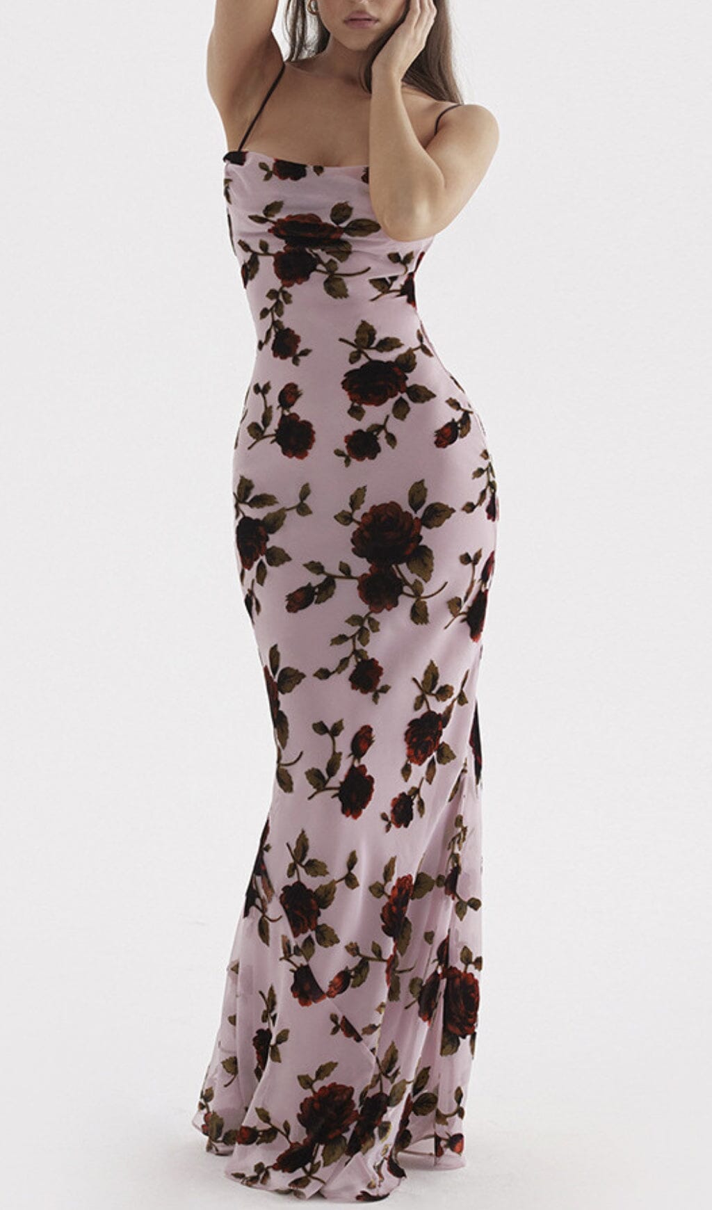 Cleon Backless Maxi Dress In Pink