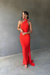Garze Backless Maxi Dress In Tangerine