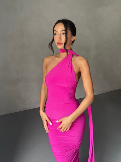 Garze Backless Maxi Dress In Pink