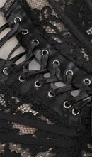 Kellie Strapless Lace Appliques Mini Dress In Black