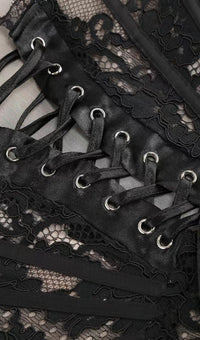 Kellie Strapless Lace Appliques Mini Dress In Black