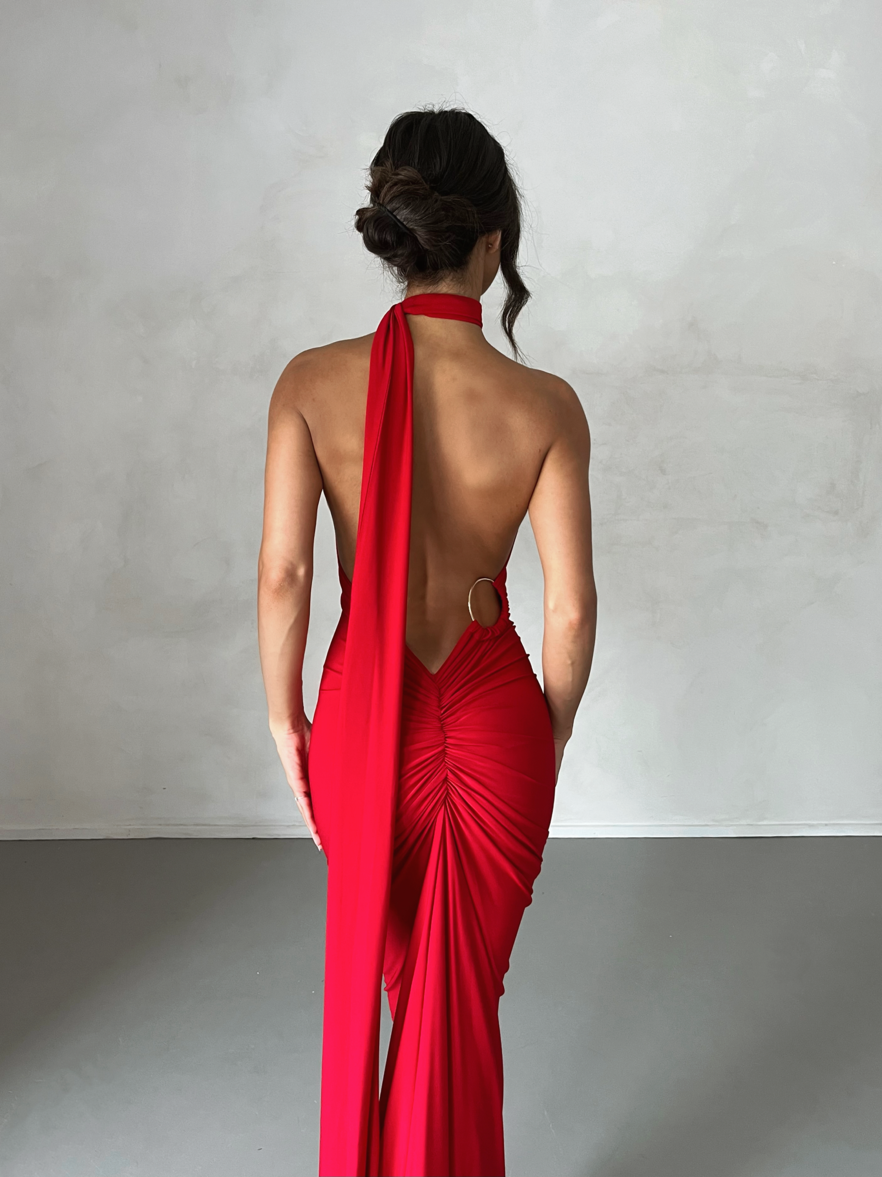 Garze Backless Maxi Dress In Red Night Novas Garze Backless Maxi Dress In Red Night Novas