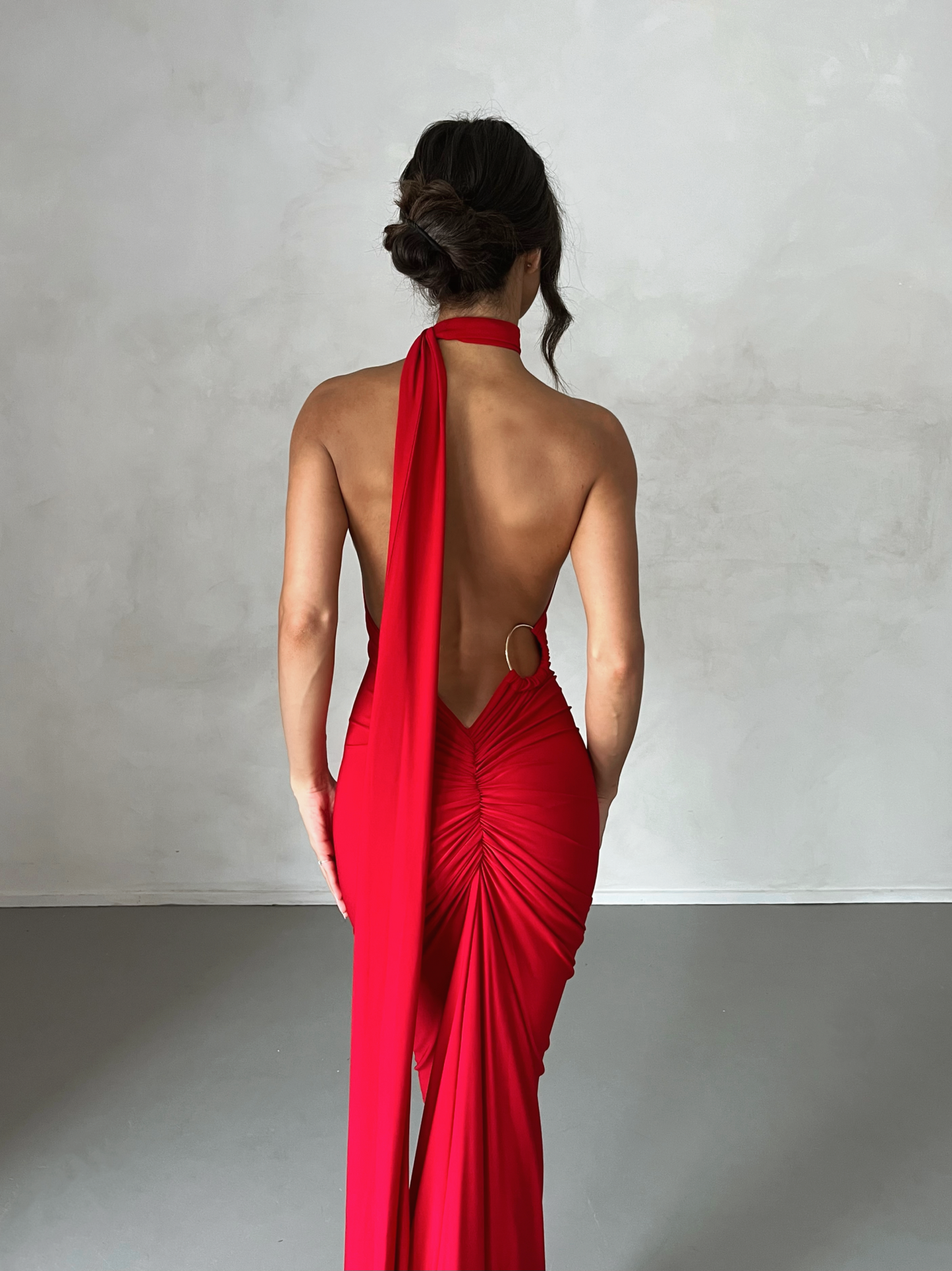 Garze Backless Maxi Dress In Red