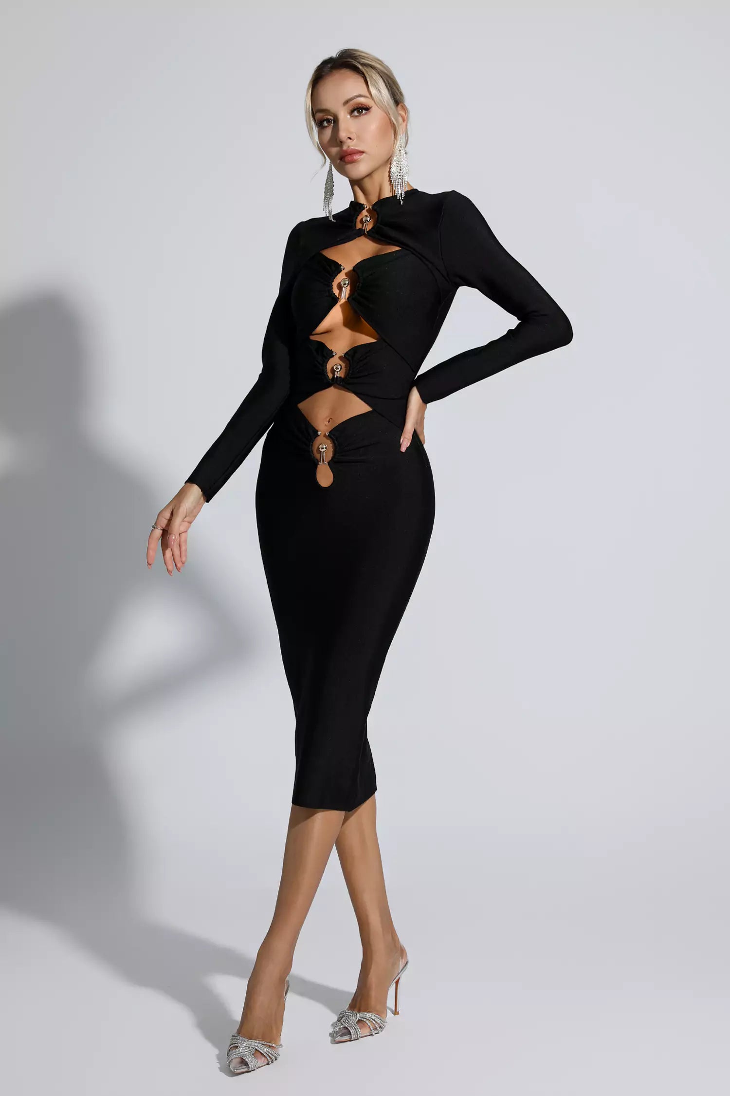Josefina Cutout Bandage Midi Dress