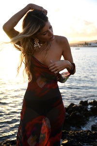 Isabelle Spaghetti Printed Maxi Dress