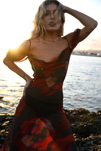 Isabelle Spaghetti Printed Maxi Dress