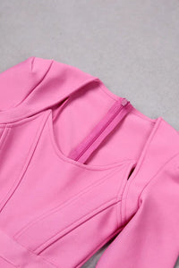 Clara Purple Long Sleeve Midi Work Dress